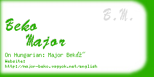 beko major business card